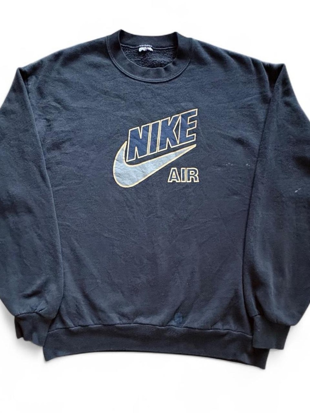 90s Nike Air Center Swoosh Big Logo Crewneck Vintage Made in USA 22x26 Large